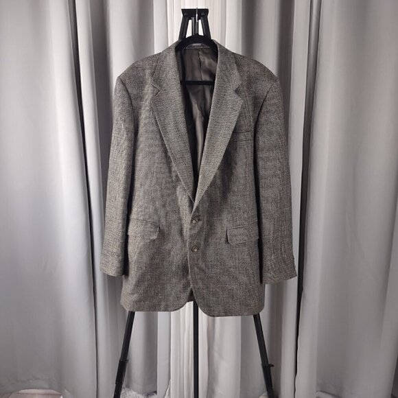 Haggar Imperial Men's Brown Leading Into A Light Gold Tweed Sport Coat Size 44L - Picture 1 of 12